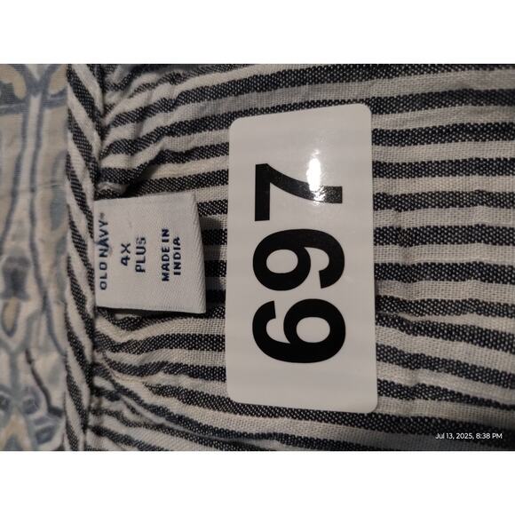 Old Navy Womens size 4X Striped Nautical Coastal Wrap Front Tie Comfy Preppy Top - Picture 8 of 9